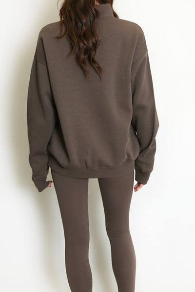Chocolate NEW YORK Slogan Zip Sweatshirt