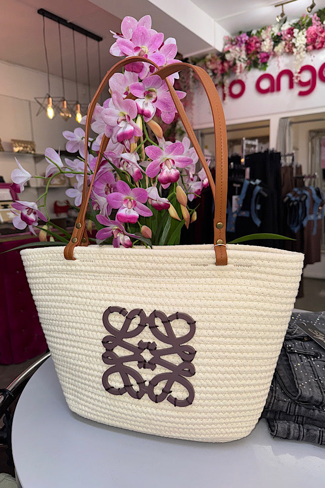Layla Cream Rattan Bag
