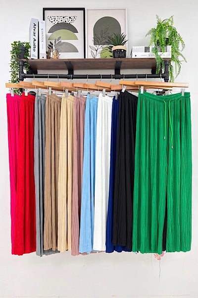 Nova Wide Leg Wavy Trousers (11 Colours)